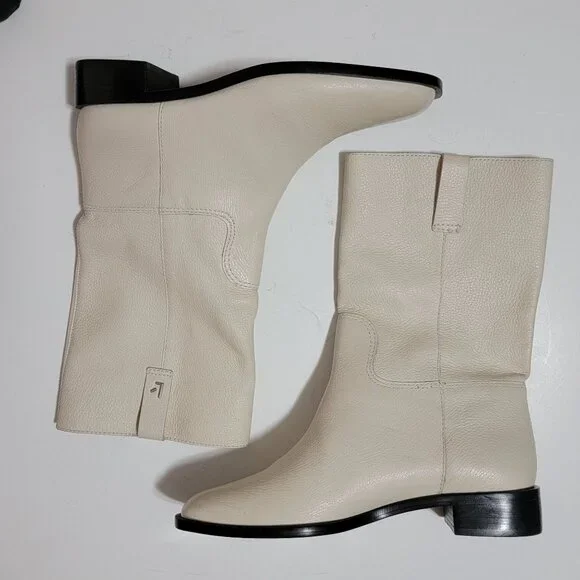 NEW Larroude Barb Boots Ivory Floater Womens 7 Boho Cottagecore Chic Designer - Picture 3 of 11